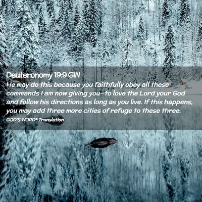 Picture 02 - Deuteronomy 19:9 GW - He may do this because you faithfully obey all - Bible Verse Picture