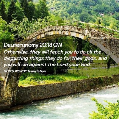 Picture 02 - Deuteronomy 20:18 GW - Otherwise, they will teach you to do all the - Bible Verse Picture