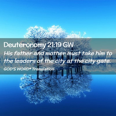 Picture 02 - Deuteronomy 21:19 GW - His father and mother must take him to the - Bible Verse Picture