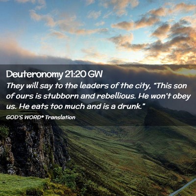 Picture 02 - Deuteronomy 21:20 GW - They will say to the leaders of the city, “This - Bible Verse Picture