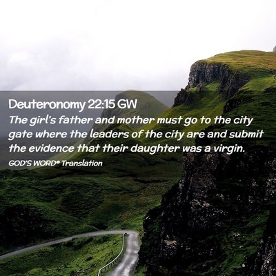 Picture 02 - Deuteronomy 22:15 GW - The girl’s father and mother must go to the - Bible Verse Picture