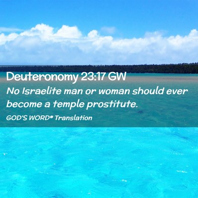 Picture 02 - Deuteronomy 23:17 GW - No Israelite man or woman should ever become a - Bible Verse Picture