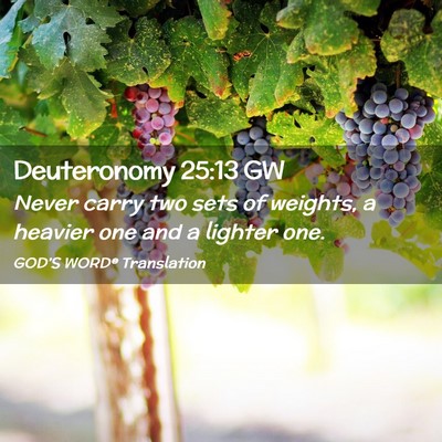 Picture 02 - Deuteronomy 25:13 GW - Never carry two sets of weights, a heavier one - Bible Verse Picture