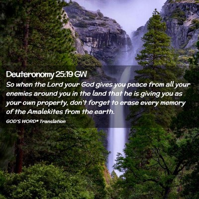 Picture 02 - Deuteronomy 25:19 GW - So when the Lord your God gives you peace from - Bible Verse Picture