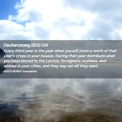 Picture 02 - Deuteronomy 26:12 GW - Every third year is the year when you will store - Bible Verse Picture