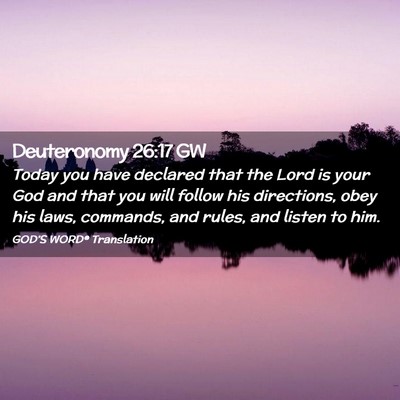 Picture 02 - Deuteronomy 26:17 GW - Today you have declared that the Lord is your God - Bible Verse Picture
