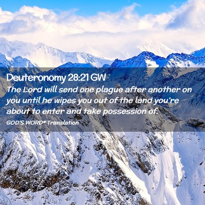 Picture 02 - Deuteronomy 28:21 GW - The Lord will send one plague after another on - Bible Verse Picture