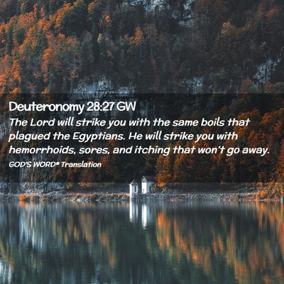 Picture 02 - Deuteronomy 28:27 GW - The Lord will strike you with the same boils that - Bible Verse Picture