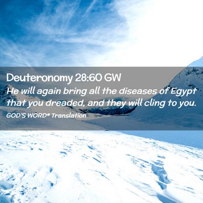 Picture 02 - Deuteronomy 28:60 GW - He will again bring all the diseases of Egypt - Bible Verse Picture