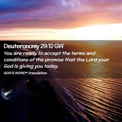 Picture 02 - Deuteronomy 29:12 GW - You are ready to accept the terms and conditions - Bible Verse Picture