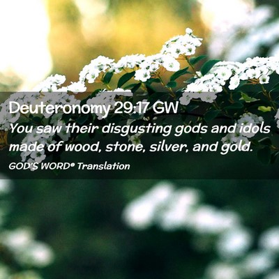 Picture 02 - Deuteronomy 29:17 GW - You saw their disgusting gods and idols made of - Bible Verse Picture