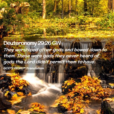 Picture 02 - Deuteronomy 29:26 GW - They worshiped other gods and bowed down to them. - Bible Verse Picture