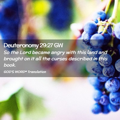 Picture 02 - Deuteronomy 29:27 GW - So the Lord became angry with this land and - Bible Verse Picture
