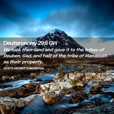 Picture 02 - Deuteronomy 29:8 GW - We took their land and gave it to the tribes of - Bible Verse Picture