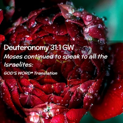 Picture 02 - Deuteronomy 31:1 GW - Moses continued to speak to all the - Bible Verse Picture
