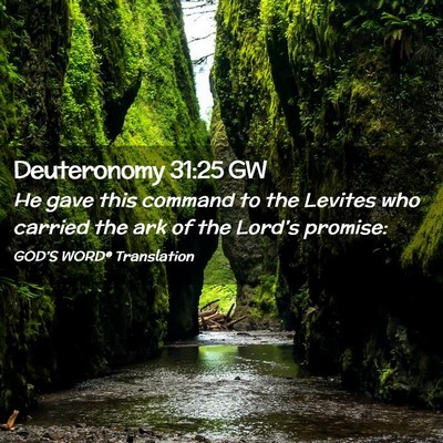 Picture 02 - Deuteronomy 31:25 GW - He gave this command to the Levites who carried - Bible Verse Picture