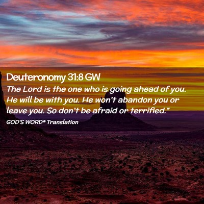 Picture 02 - Deuteronomy 31:8 GW - The Lord is the one who is going ahead of you. He - Bible Verse Picture