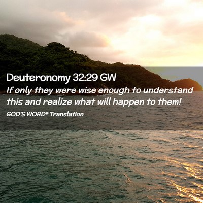 Picture 02 - Deuteronomy 32:29 GW - If only they were wise enough to understand this - Bible Verse Picture