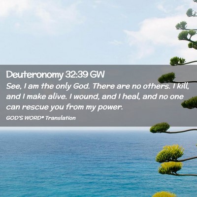 Picture 02 - Deuteronomy 32:39 GW - See, I am the only God. There are no others. I - Bible Verse Picture