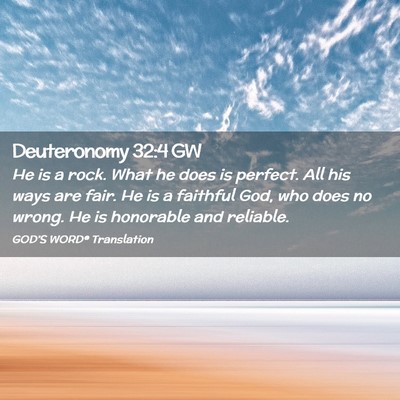 Picture 02 - Deuteronomy 32:4 GW - He is a rock. What he does is perfect. All his - Bible Verse Picture