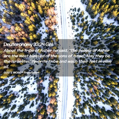Picture 02 - Deuteronomy 33:24 GW - About the tribe of Asher he said, “The people - Bible Verse Picture