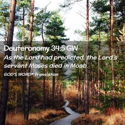 Picture 02 - Deuteronomy 34:5 GW - As the Lord had predicted, the Lord’s servant - Bible Verse Picture