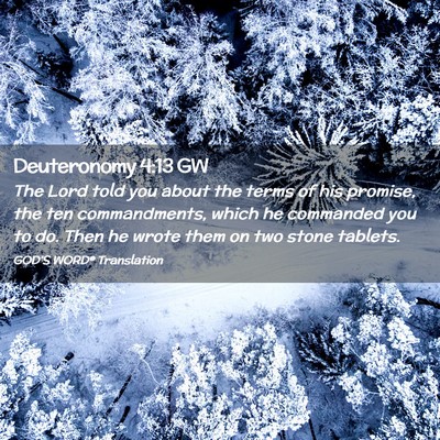 Picture 02 - Deuteronomy 4:13 GW - The Lord told you about the terms of his promise, - Bible Verse Picture