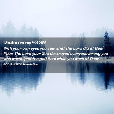 Picture 02 - Deuteronomy 4:3 GW - With your own eyes you saw what the Lord did at - Bible Verse Picture