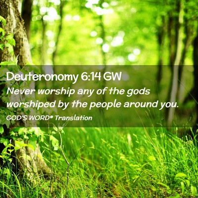Picture 02 - Deuteronomy 6:14 GW - Never worship any of the gods worshiped by the - Bible Verse Picture