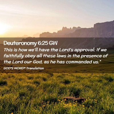 Picture 02 - Deuteronomy 6:25 GW - This is how we’ll have the Lord’s approval: - Bible Verse Picture