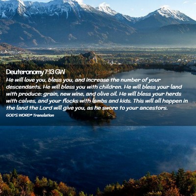 Picture 02 - Deuteronomy 7:13 GW - He will love you, bless you, and increase the - Bible Verse Picture