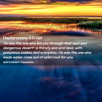 Picture 02 - Deuteronomy 8:15 GW - He was the one who led you through that vast and - Bible Verse Picture