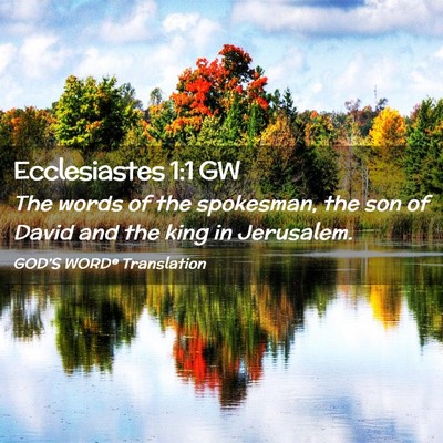 Picture 02 - Ecclesiastes 1:1 GW - The words of the spokesman, the son of David and - Bible Verse Picture
