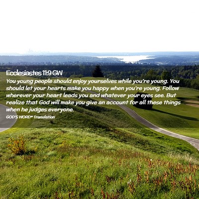 Picture 02 - Ecclesiastes 11:9 GW - You young people should enjoy yourselves while - Bible Verse Picture