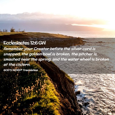 Picture 02 - Ecclesiastes 12:6 GW - Remember your Creator before the silver cord is - Bible Verse Picture