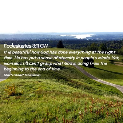 Picture 02 - Ecclesiastes 3:11 GW - It is beautiful how God has done everything at - Bible Verse Picture