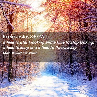 Picture 02 - Ecclesiastes 3:6 GW - a time to start looking and a time to stop - Bible Verse Picture