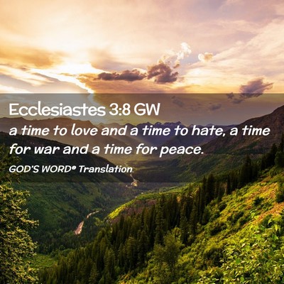 Picture 02 - Ecclesiastes 3:8 GW - a time to love and a time to hate, a time for war - Bible Verse Picture