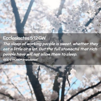 Picture 02 - Ecclesiastes 5:12 GW - The sleep of working people is sweet, whether - Bible Verse Picture