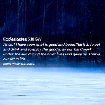 Picture 02 - Ecclesiastes 5:18 GW - At last I have seen what is good and beautiful: - Bible Verse Picture
