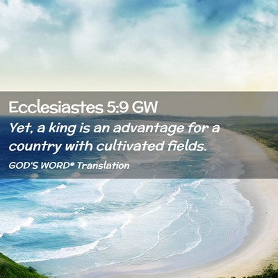 Picture 02 - Ecclesiastes 5:9 GW - Yet, a king is an advantage for a country with - Bible Verse Picture