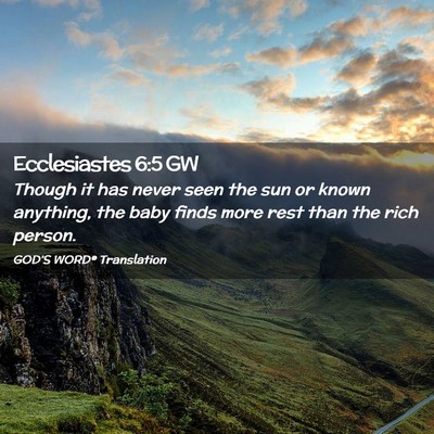 Picture 02 - Ecclesiastes 6:5 GW - Though it has never seen the sun or known - Bible Verse Picture