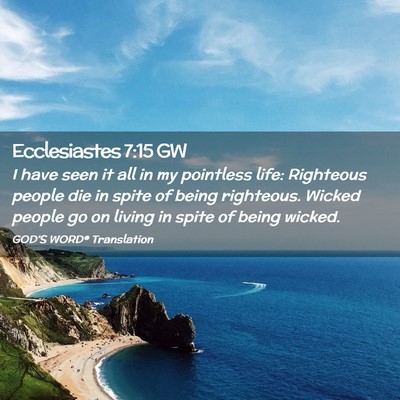 Picture 02 - Ecclesiastes 7:15 GW - I have seen it all in my pointless life: - Bible Verse Picture