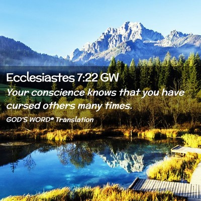 Picture 02 - Ecclesiastes 7:22 GW - Your conscience knows that you have cursed others - Bible Verse Picture