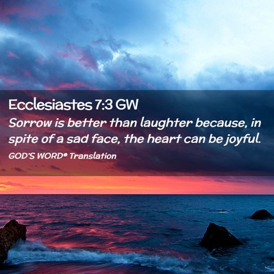 Picture 02 - Ecclesiastes 7:3 GW - Sorrow is better than laughter because, in spite - Bible Verse Picture