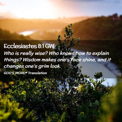 Picture 02 - Ecclesiastes 8:1 GW - Who is really wise? Who knows how to explain - Bible Verse Picture