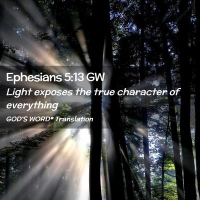 Picture 02 - Ephesians 5:13 GW - Light exposes the true character of - Bible Verse Picture