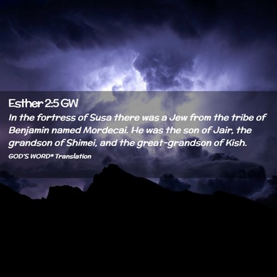 Picture 02 - Esther 2:5 GW - In the fortress of Susa there was a Jew from the - Bible Verse Picture