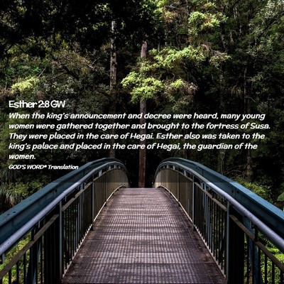 Picture 02 - Esther 2:8 GW - When the king’s announcement and decree were - Bible Verse Picture