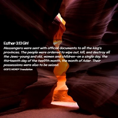 Picture 02 - Esther 3:13 GW - Messengers were sent with official documents to - Bible Verse Picture